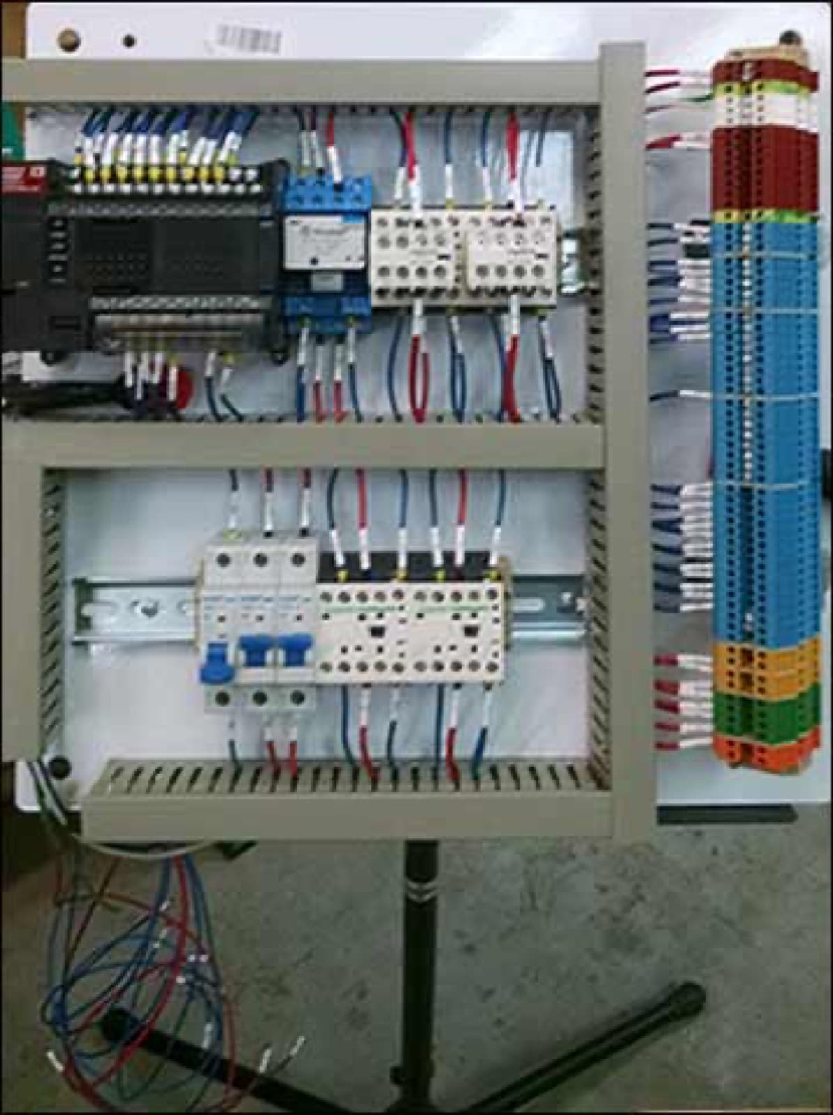 Anti-restart control panel internal wiring